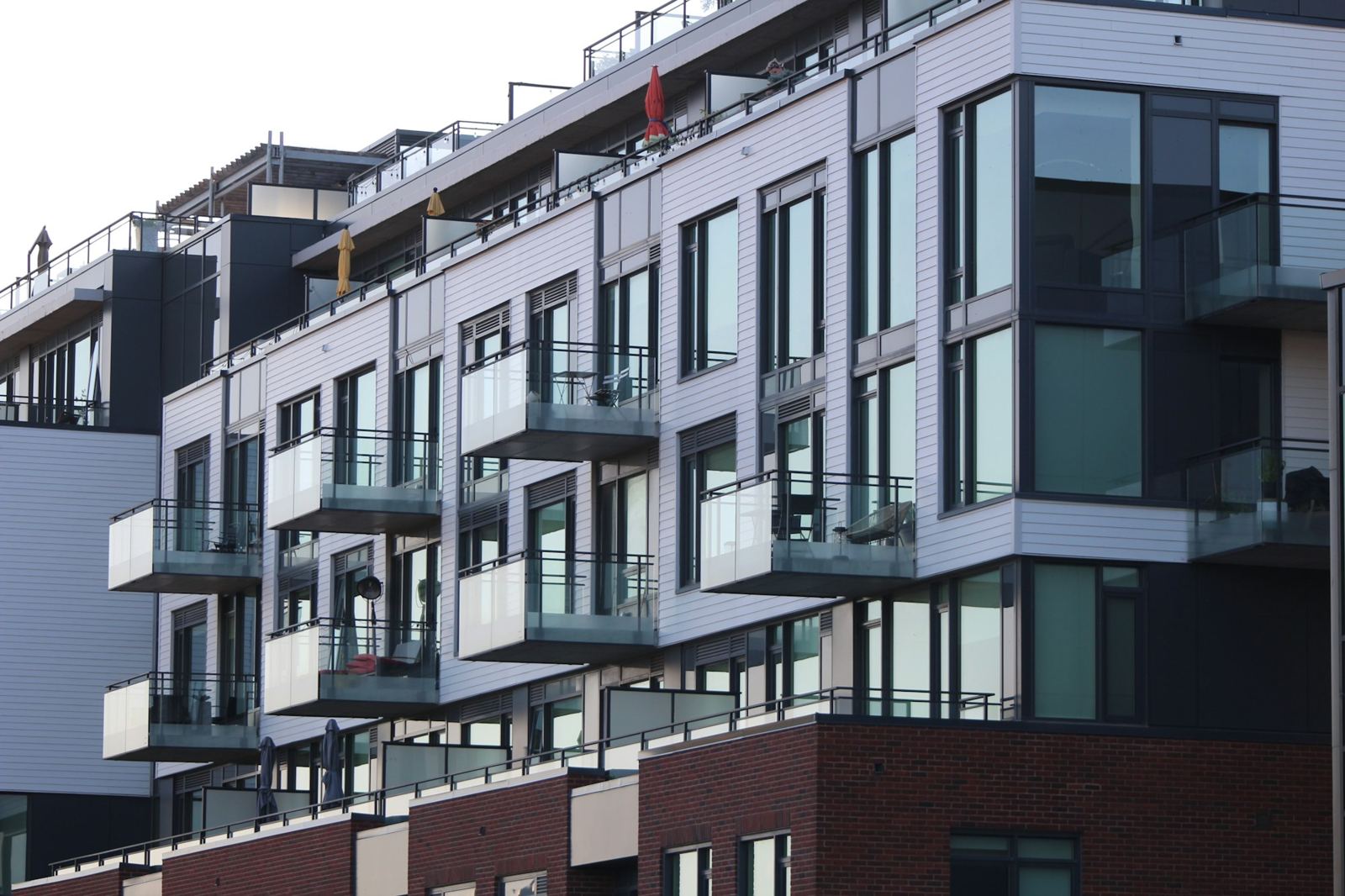 A modern block of flats with balconies