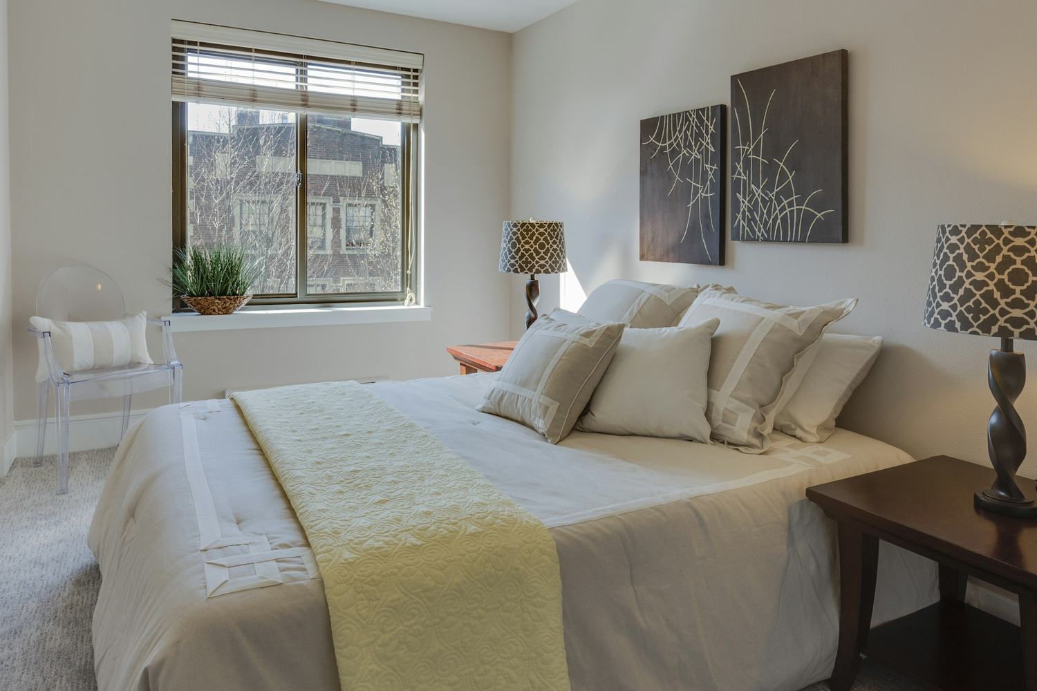 A bright bedroom ready to let
